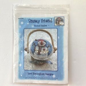 Lorri Birmingham Nantucket Basket Topper Snowman Cross Stitch Kit NO BASKET